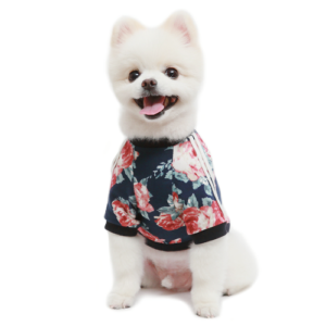 Dog Flower Jersey T-Shirt for Pet Lovers & Dog Fans