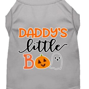 Medium Daddy’s Little Boo Gray Screen Print Dog Shirt