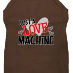 Love Machine Dog Shirt Brown XXL6 | Screen Print Pet Tee