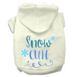 Snow Cute Cream Screen Print Dog Hoodie Medium