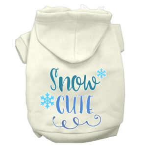 Snow Cute Cream Screen Print Dog Hoodie Medium