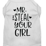 Large Mr. Steal Your Girl Dog Shirt White | Funny Pet Tee