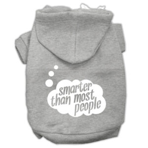 Smarter Then Most People Dog Hoodie Gray 3XL
