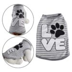 Love Dog Shirt Grey Stripe Small | Cute Dog Apparel