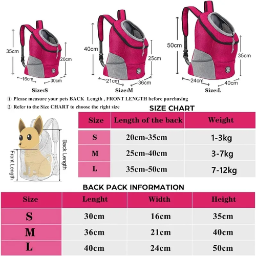 Dog Backpack Carrier Travel Bag for Small Pets - Image 5