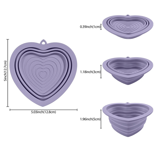 Silicone Heart Shaped Portable Dog Feeding Bowl - Image 5