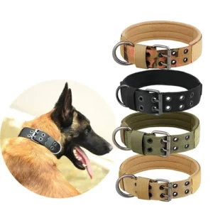 Adjustable Nylon Tactical Dog Collar for Medium Large Dogs