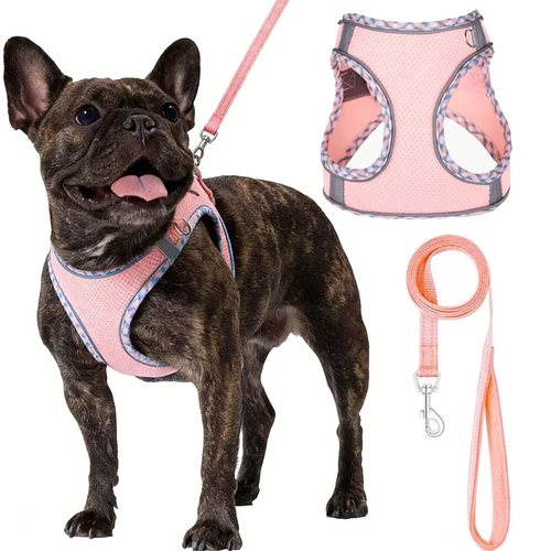 Breathable Reflective Plaid Pet Harness Set for Dogs - Image 5