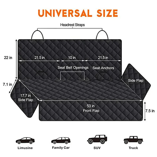 Dog Seat Cover for Back Seat Waterproof Car Protector - Image 6