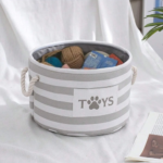 Foldable Striped Pet Toy Basket for Storage
