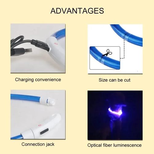 USB LED Dog Collar 3 Modes Luminous Safety Light Collar - Image 3