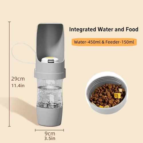 Portable Dog Water Bottle with Food Storage for Travel - Image 2