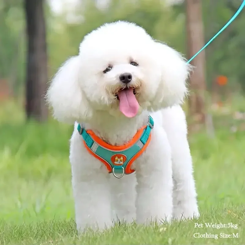 Suede Dog Chest Harness Vest with Reflective Leash - Image 3