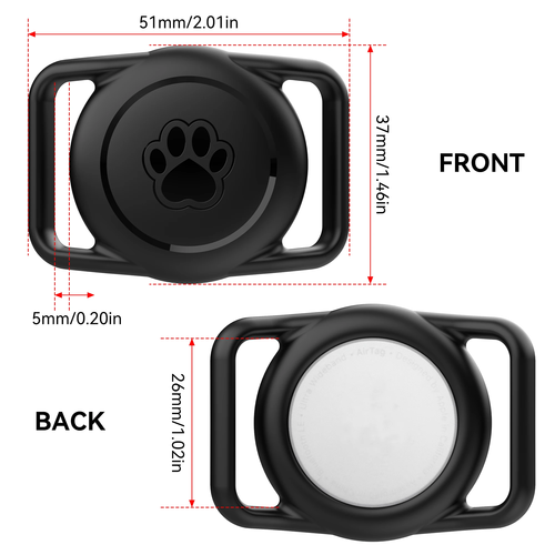 2 Pack Apple AirTag Dog Collar Holder Waterproof Case - Image 6
