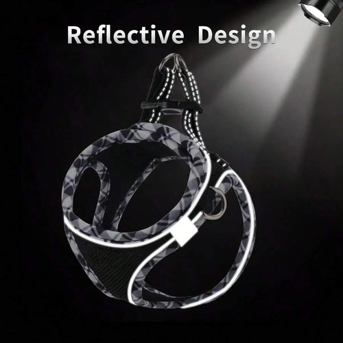 Breathable Reflective Plaid Pet Harness Set for Dogs - Image 4
