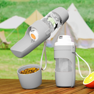 Portable Dog Water Bottle with Food Storage for Travel