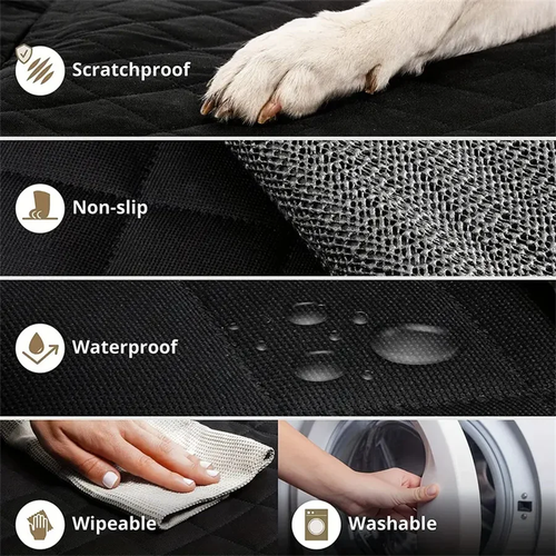 Quilted Waterproof Dog Car Seat Cover Anti Slip Fabric - Image 5