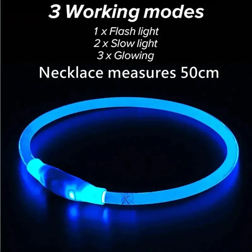 USB LED Dog Collar 3 Modes Luminous Safety Light Collar - Image 4