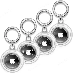 4 Pack Apple AirTag Holder Waterproof Silicone Case Set