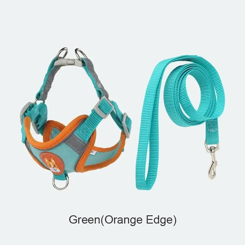 Suede Dog Chest Harness Vest with Reflective Leash - Image 4